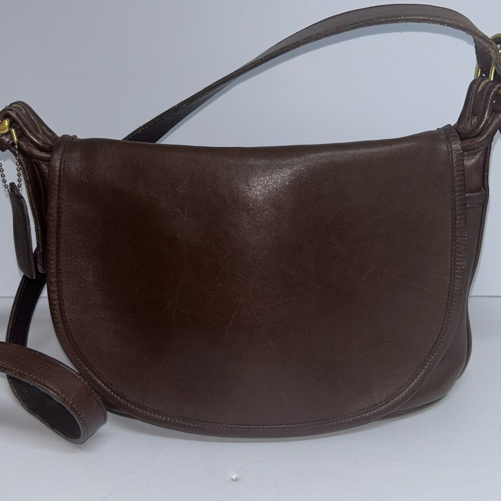 Coach Dark Brown Leather crossbody Bag
